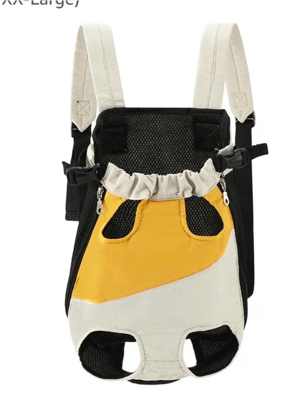 Lightweight Pet Backpack Carrier Yellow Beige Black XXL (14 - 17 lbs)